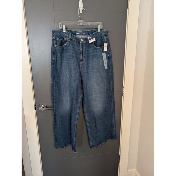 NWT Old Navy High-Waisted Baggy Wide-Leg Jeans Medium Wash - 16 - Picture 1 of 8